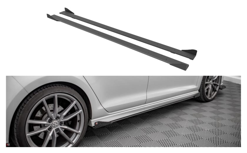 Dokładka Volkswagen Golf 7 R Progi Street Pro Black + Gloss Flaps