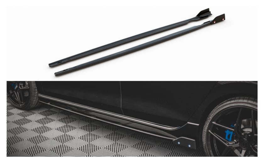 Dokładka Volkswagen Golf 8 R Progi v.2 Gloss Black + Flaps