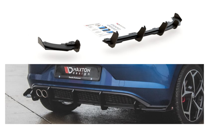 Dokładka Volkswagen Polo VI GTI Zderzak Tył + Flaps Black-Red Racing Durability