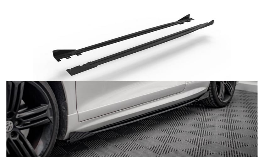Dokładka Volkswagen Scirocco III R Progi Street Pro Black-Red + Gloss Flaps