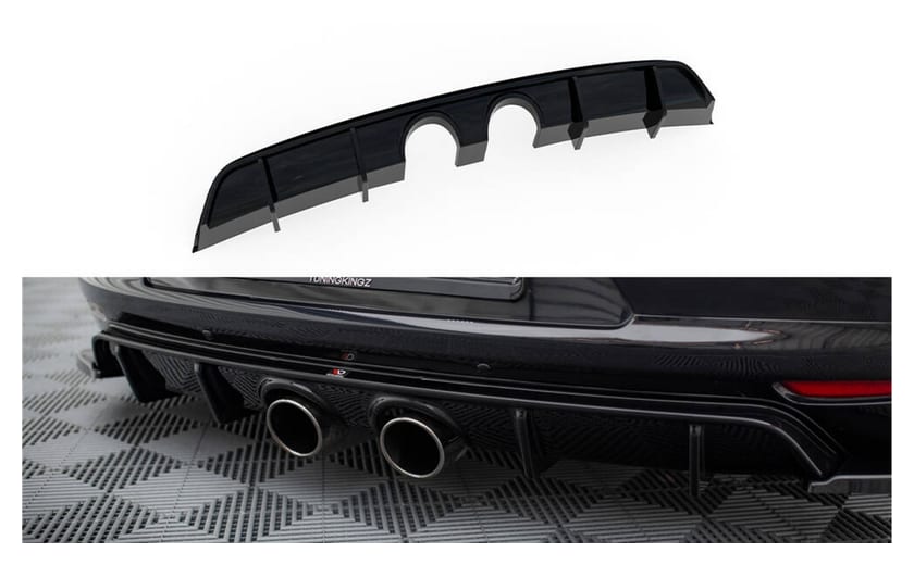 Dokładka Volkswagen Scirocco III Zderzak Tył v.2 Wydech R32 Gloss Black