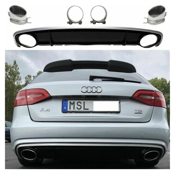 Dyfuzor Audi A4 B8 Facelift Tył z końcówkami