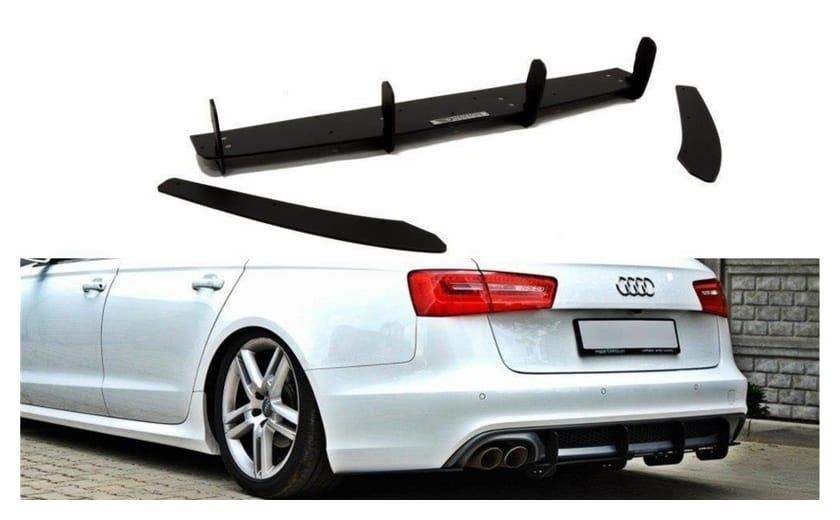 Dyfuzor Audi A6 C7 S-Line Tył + Splittery Tylne Boczne wydech 1x2