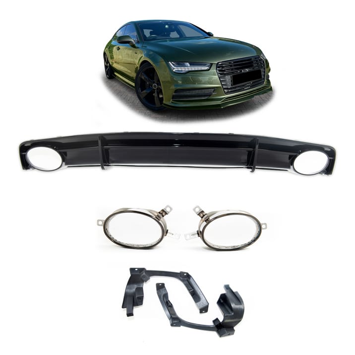 Dyfuzor Audi A7 C7 Facelift Tył z końcówkami