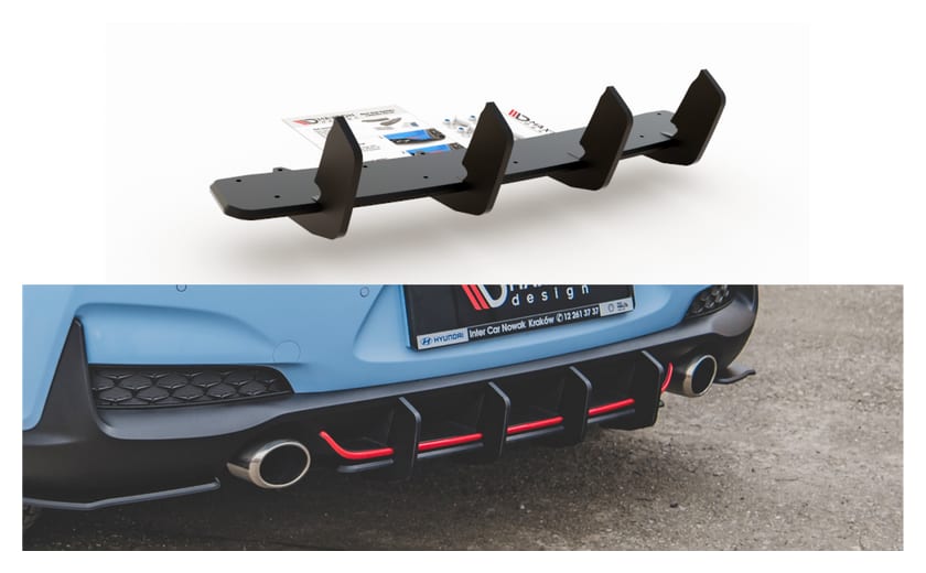 Dyfuzor Hyundai I30 III N Tył Racing Durability v.2 Red