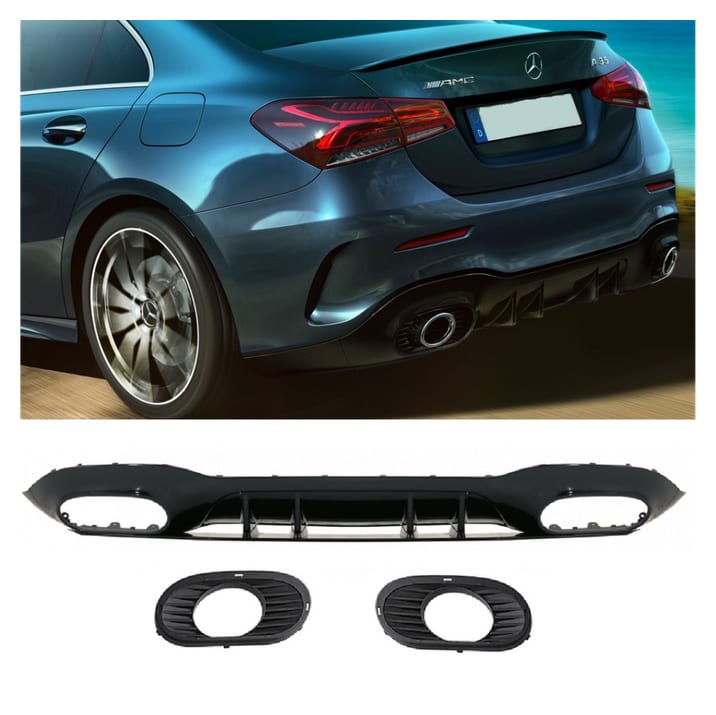 Dyfuzor Mercedes-Benz A V177 Tył Gloss Black
