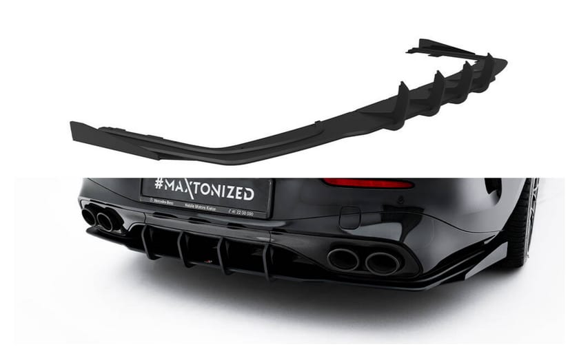 Dyfuzor Mercedes-Benz AMG CLE 53 C236 Tył Street Pro Black-Red + Gloss Flaps