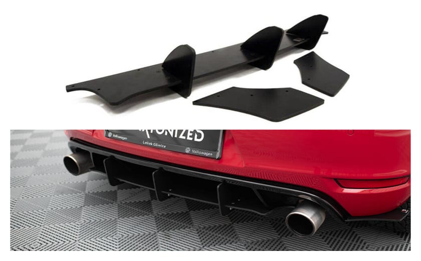 Dyfuzor Volkswagen Golf VI GTI 35th Tył + Splittery Tylne Boczne
