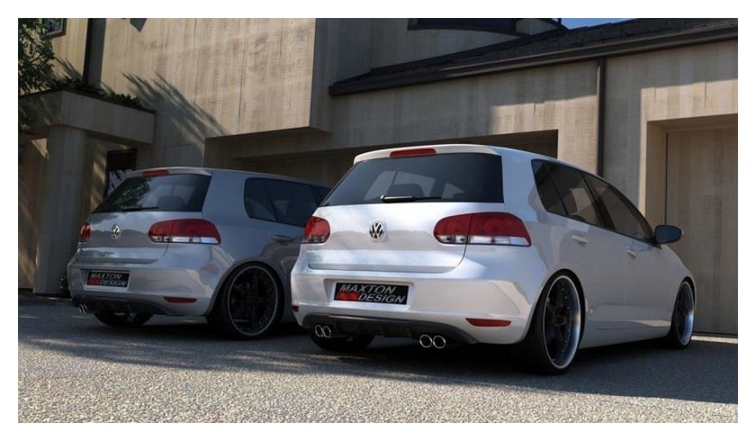 Dyfuzor Volkswagen Golf VI Tył z 2 otworami na wydech Gloss Black