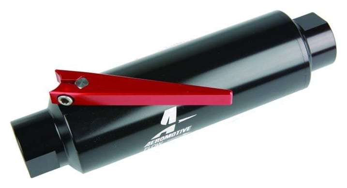 Filtr z zaworem Aeromotive (przed pompę) 100 mikronów AN10