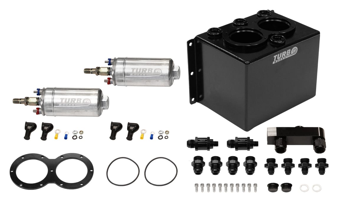Zbiornik Paliwa Swirl Pot 3L TurboWorks na 2 pompy 250LPH + listwa (w zestawie) Czarny