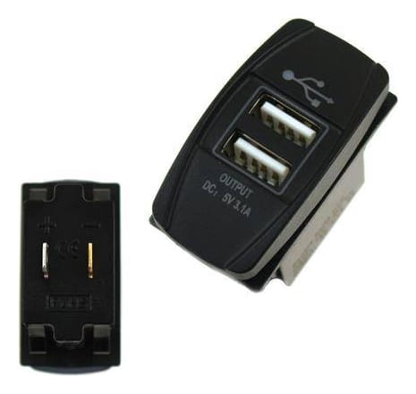 Gniazdo 12/24V 2xUSB (3.1A) LED