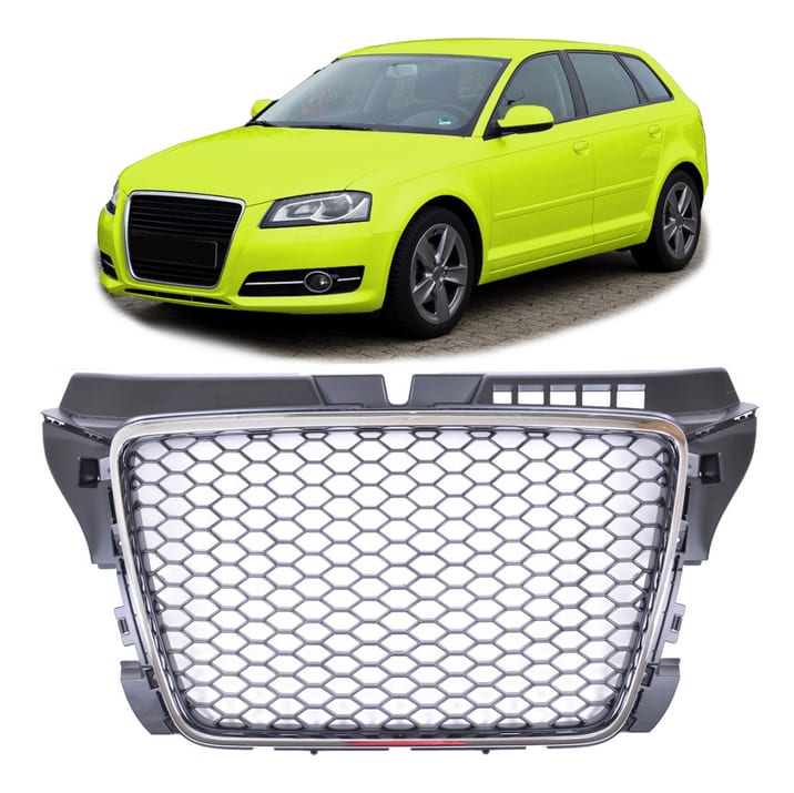 Grill Audi A3 8P Facelift Chrome & Black
