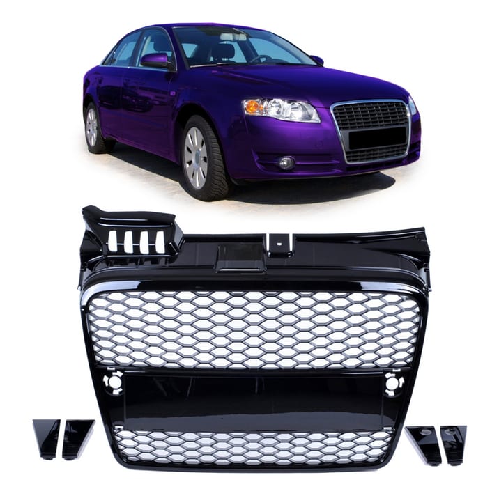 Grill Audi A4 B7 Gloss Black