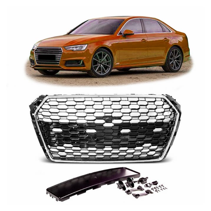 Grill Audi A4 B9 Chrome & Black PDC
