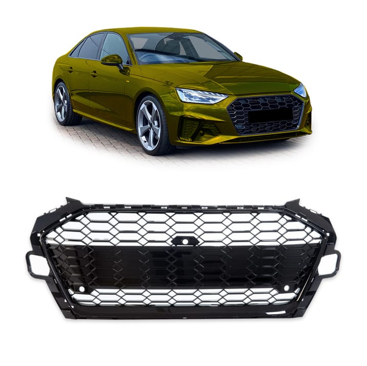 Grill Audi A4 B9 Facelift Gloss Black Camera