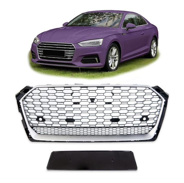 Grill Audi A5 F5 Silver & Gloss Black