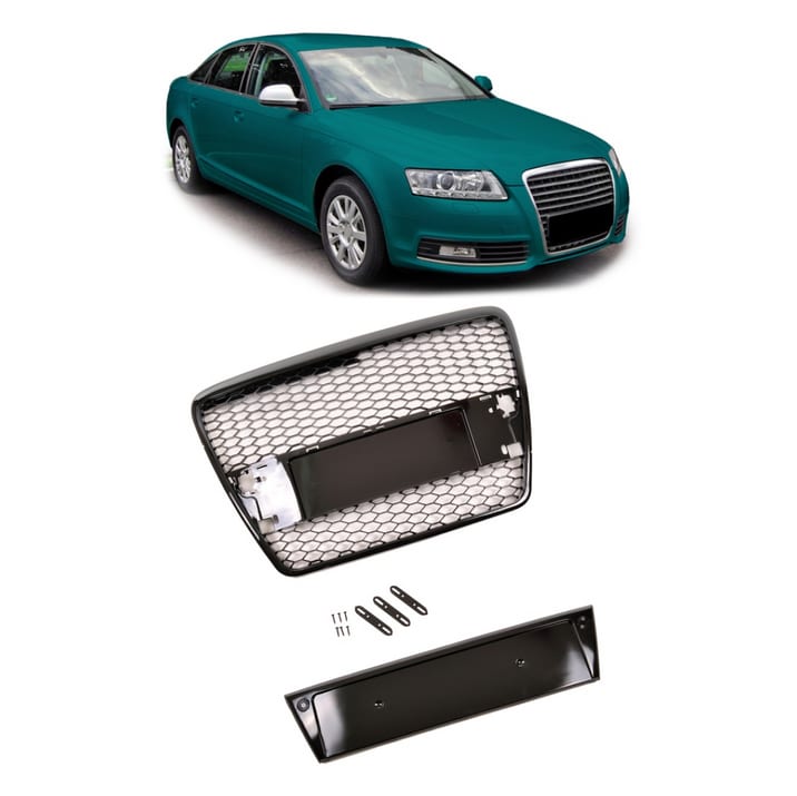 Grill Audi A6 C6 Gloss Black