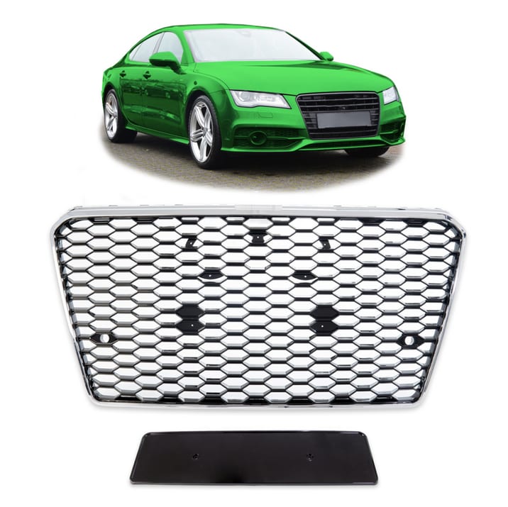 Grill Audi A7 C7 Chrome & Gloss Black