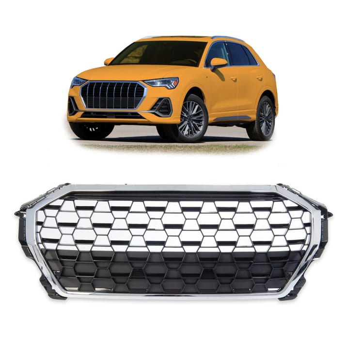 Grill Audi Q3 F3 Chrome & Gloss Black