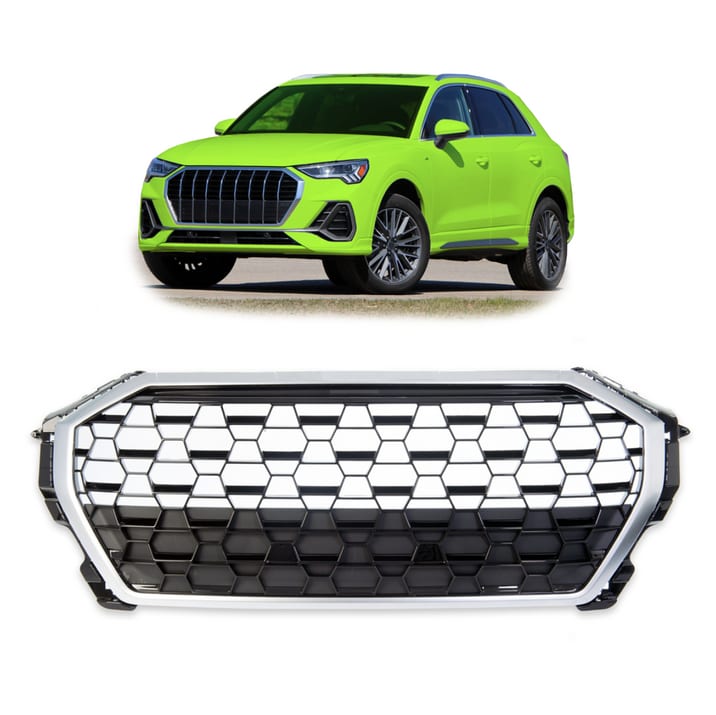 Grill Audi Q3 F3 Silver & Gloss Black