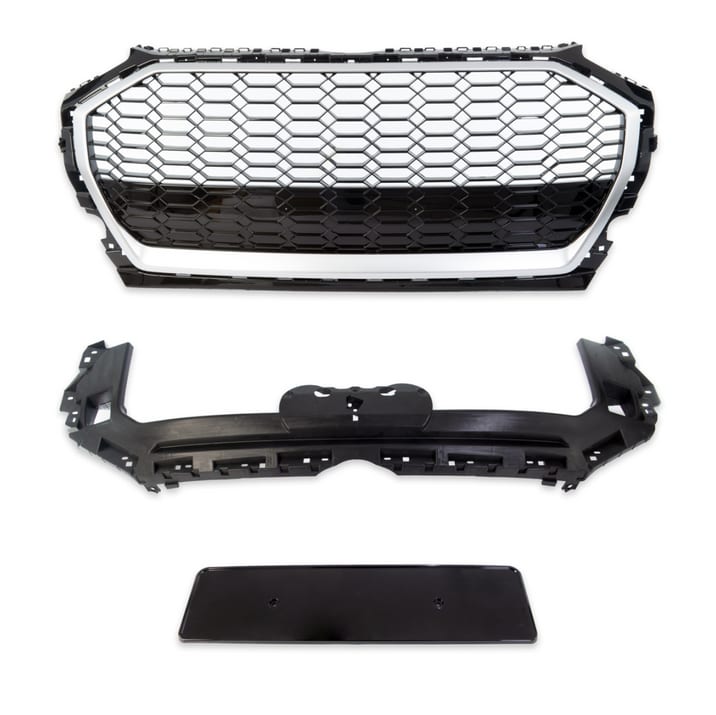 Grill Audi Q5 FY Facelift Silver Matt & Gloss Black