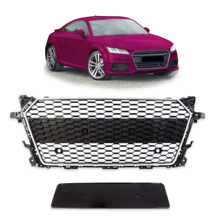 Grill Audi TT 8S Silver Matt & Gloss Black