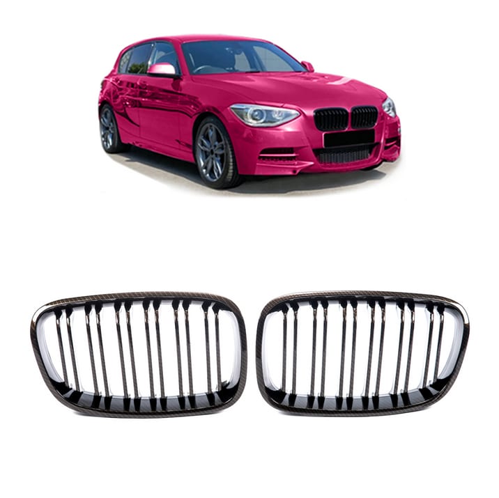 Grill BMW 1 F20 F21 podwójne żeberka Carbon Look