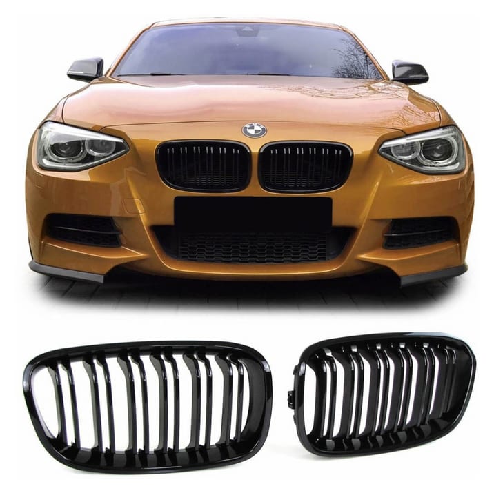 Grill BMW 1 F20 F21 podwójne żeberka Gloss Black