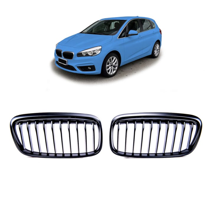 Grill BMW 2 F45 pojedyncze żeberka Matt Black