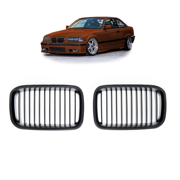 Grill BMW 3 E36 Compact pojedyncze żeberka Matt Black