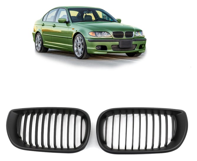 Grill BMW 3 E46 Facelift Compact pojedyncze żeberka Matt Black