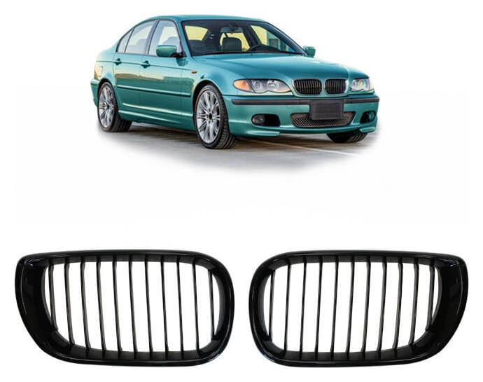 Grill BMW 3 E46 Facelift pojedyncze żeberka Gloss Black