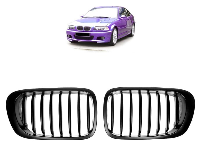Grill BMW 3 E46 pojedyncze żeberka Gloss Black