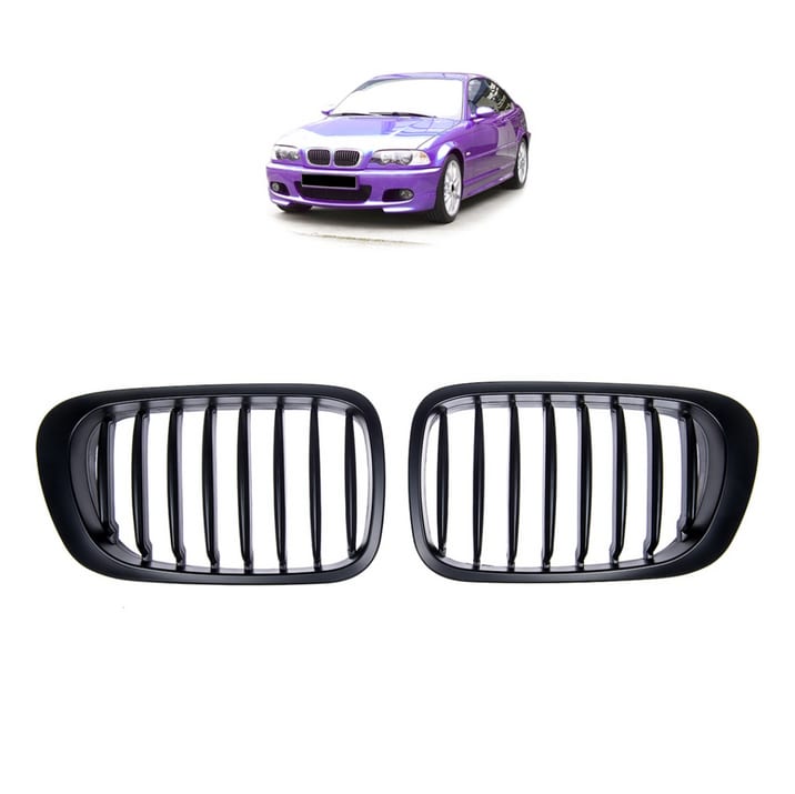 Grill BMW 3 E46 pojedyncze żeberka Matt Black