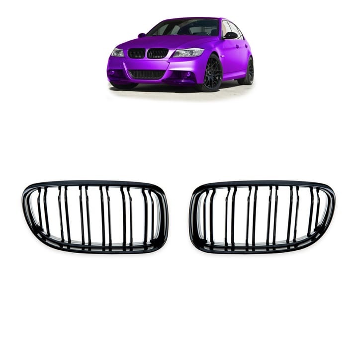 Grill BMW 3 E90 E91 Facelift podwójne żeberka Gloss Black