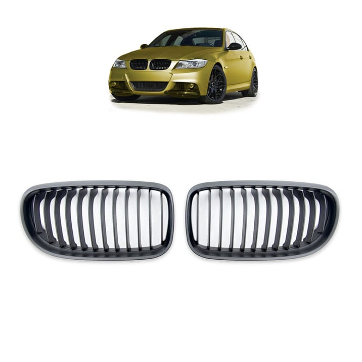 Grill BMW 3 E90 E91 Facelift pojedyncze żeberka Matt Black