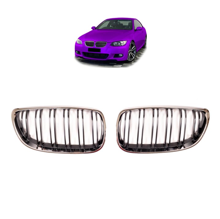 Grill BMW 3 E92 E93 podwójne żeberka Chrome & Black