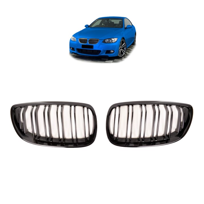 Grill BMW 3 E92 E93 podwójne żeberka Gloss Black
