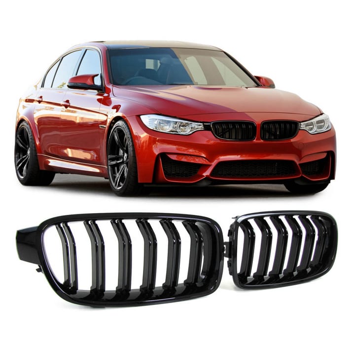 Grill BMW 3 F30 F31 podwójne żeberka Gloss Black