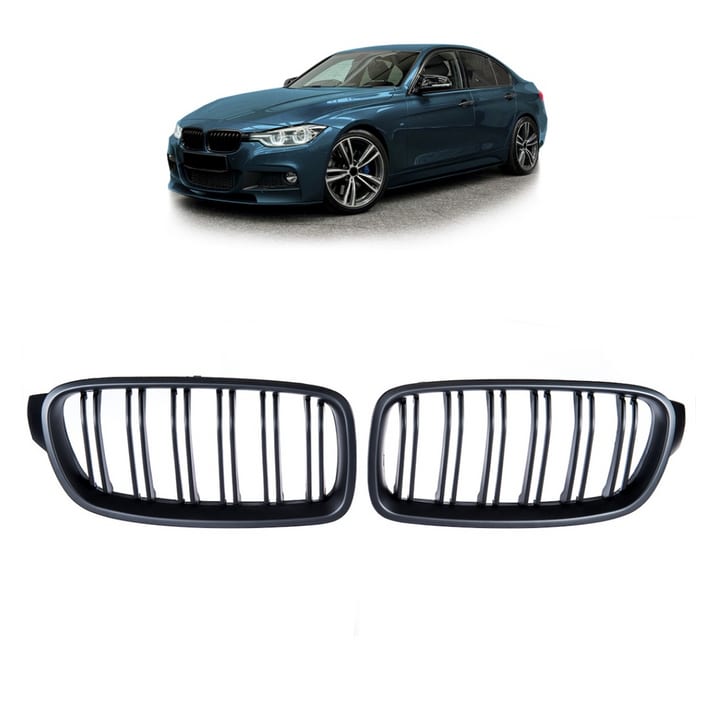 Grill BMW 3 F30 F31 podwójne żeberka Matt Black