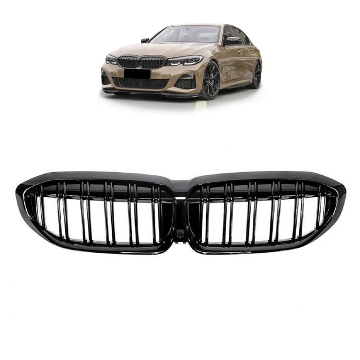Grill BMW 3 G20 G21 podwójne żeberka Gloss Black