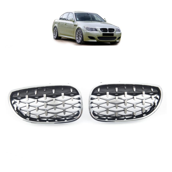 Grill BMW 5 E60 E61 Gloss Black & Chrome