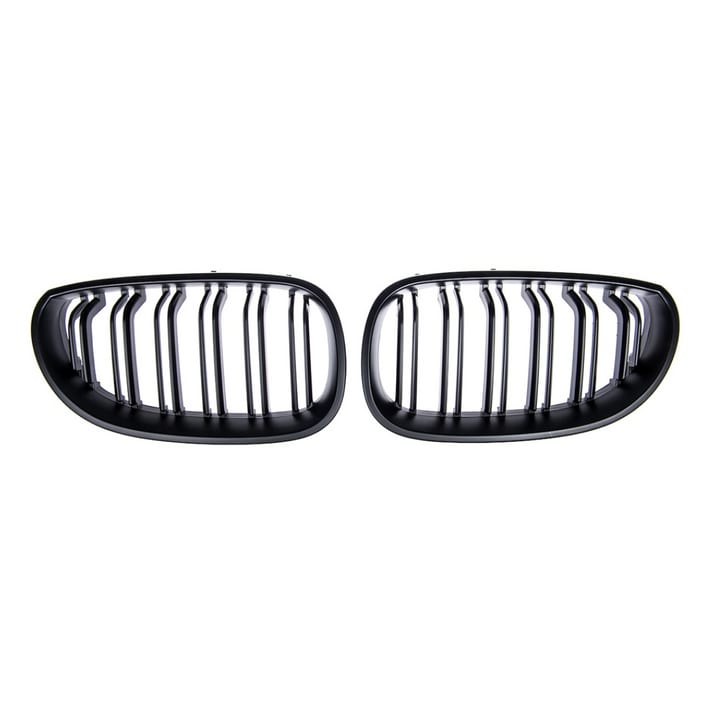 Grill BMW 5 E60 E61 podwójne żeberka Matt Black