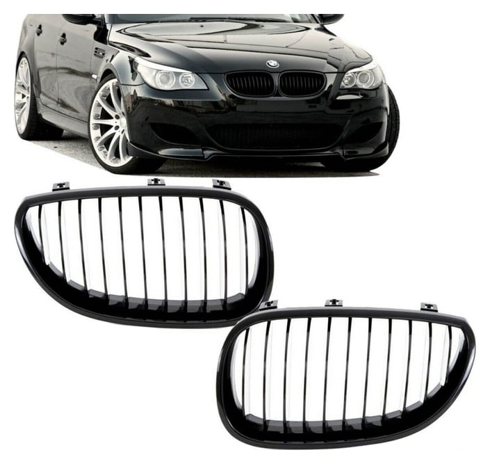 Grill BMW 5 E60 E61 pojedyncze żeberka Matt Black