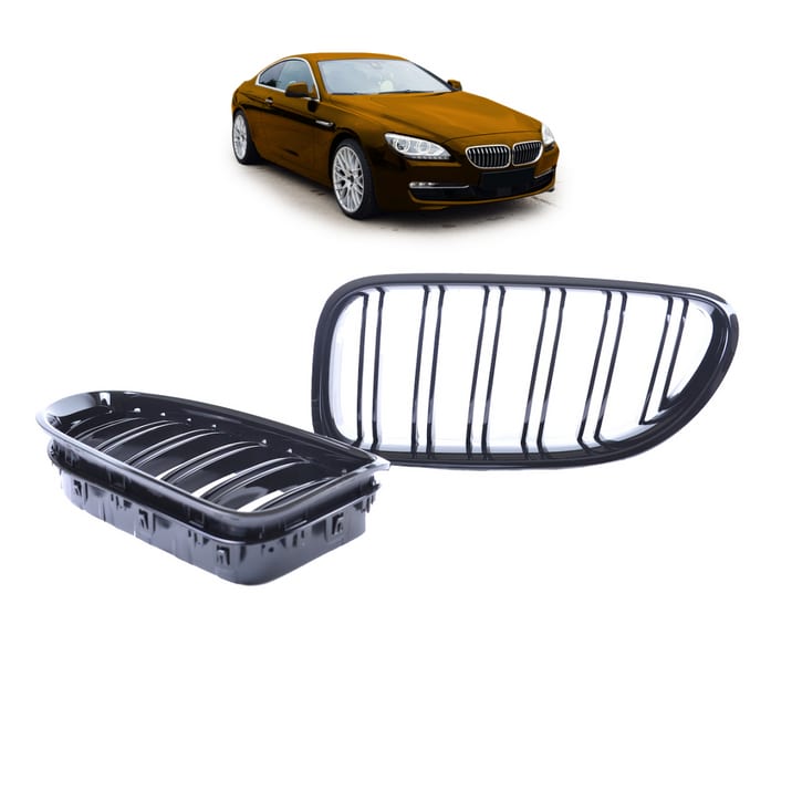Grill BMW 6 F13 F12 F06 podwójne żeberka Gloss Black