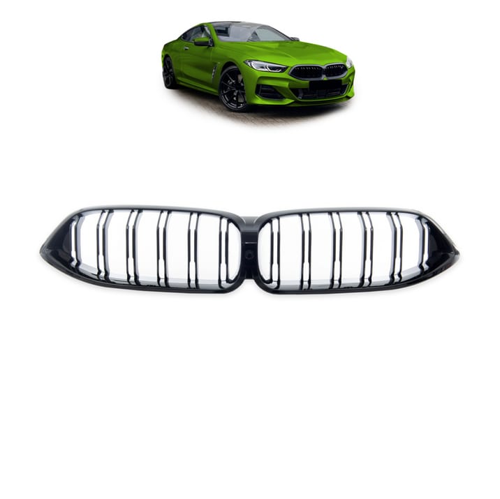 Grill BMW 8 G15 F92 G14 G16 podwójne żeberka Gloss Black