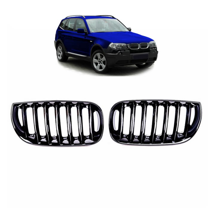 Grill BMW X3 E83 pojedyncze żeberka Gloss Black