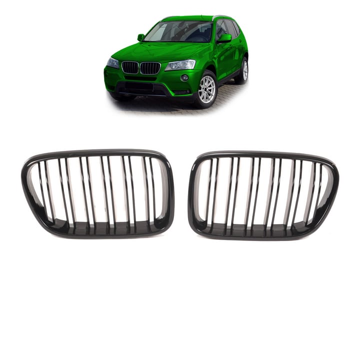 Grill BMW X3 F25 podwójne żeberka Gloss Black