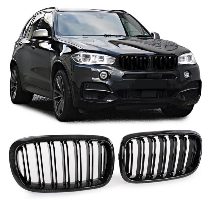Grill BMW X5 F15 F85 X6 F16 F86 podwójne żeberka Gloss Black